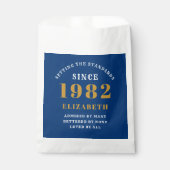 40e verjaardag 1982 Elegant Gold Blue Bedankzakje (Voorkant)