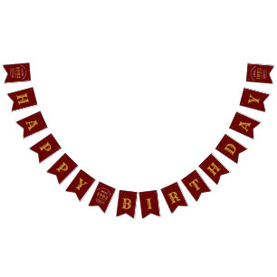 40e verjaardag 1982 Red Gold Name Vlaggetjes