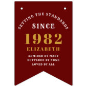 40e verjaardag 1982 Red Gold Name Vlaggetjes (Eerste vlag)