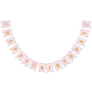40e verjaardag 1982 Roze Gold Name Vlaggetjes