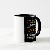 40e verjaardag 1982 Voeg de naam  zwart goud toe Mok (Voorkant rechts)