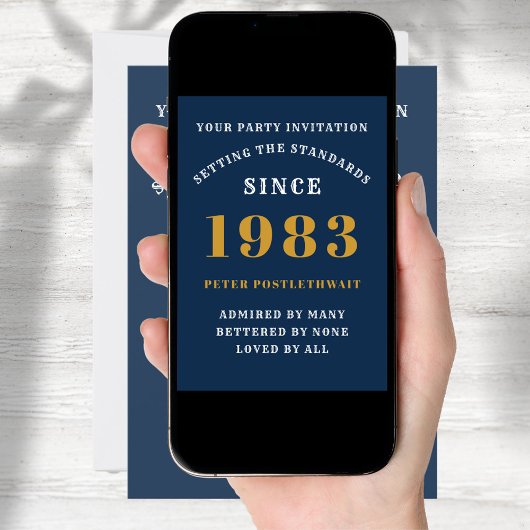 40e verjaardag 1983 Blue Gold , speciaal voor hem  Kaart