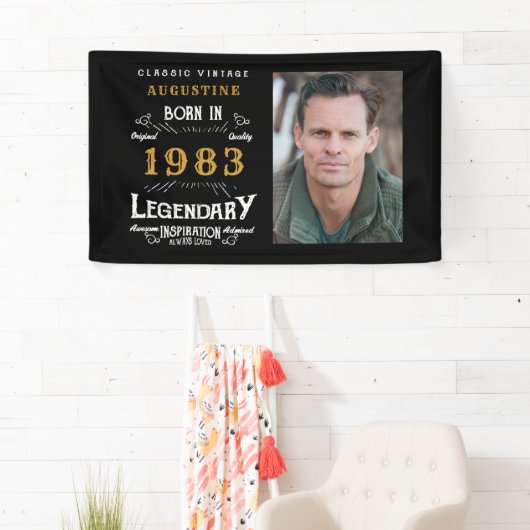 40e verjaardag 1983 Legendary Black and Gold Spandoek (Insitu)