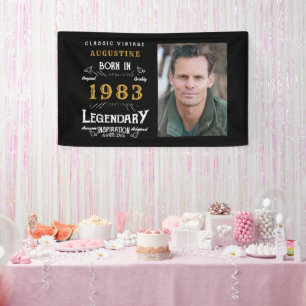 40e verjaardag 1983 Legendary Black and Gold Spandoek