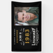 40e verjaardag 1983 Legendary Black and Gold Spandoek (Verticaal)