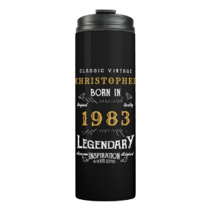 40e verjaardag 1983 Legendary Black Gold Add Name Thermosbeker