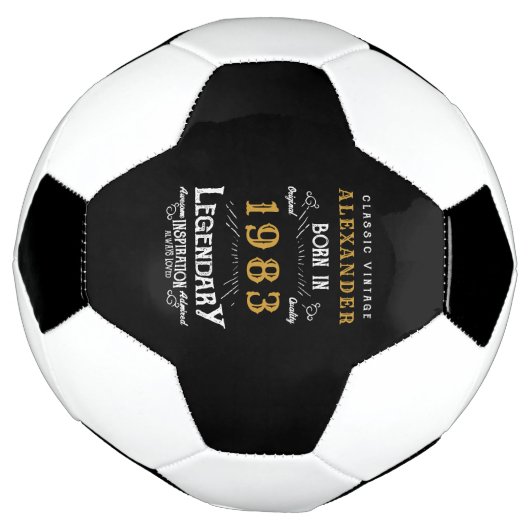 40e verjaardag 1983 Monogram naam Legendary Voetbal (Gedraaid)