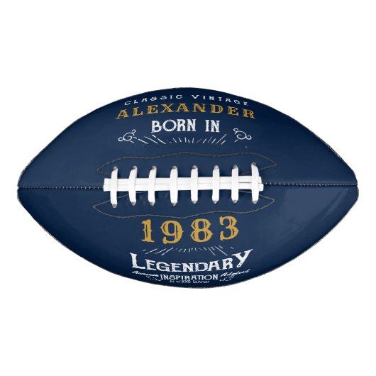 40e verjaardag 1983 Naam Legend Blue Gold toevoege American Football (Voorkant)