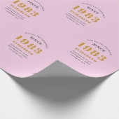 40e verjaardag 1983 Roze grijs bijvoegen Cadeaupapier (Hoek)