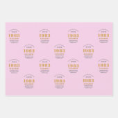 40e verjaardag 1983 Roze grijs bijvoegen Inpakpapier Vel (Voorkant)
