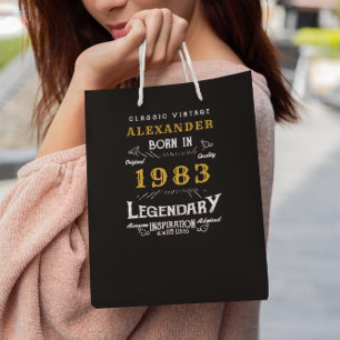 40e verjaardag 1983 Voeg de naam Legendary Black G Medium Cadeauzakje