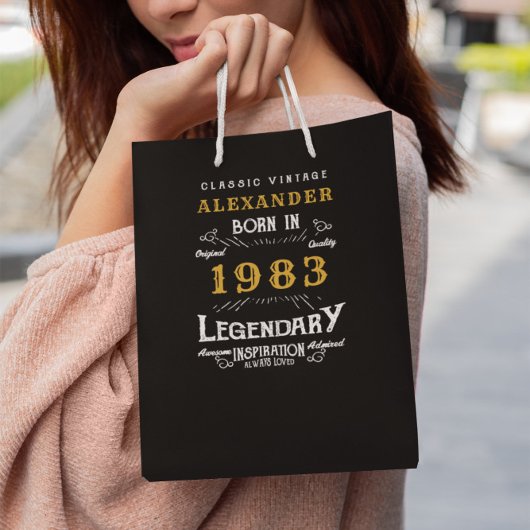 40e verjaardag 1983 Voeg de naam Legendary Black G Medium Cadeauzakje