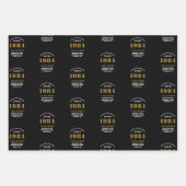 40e verjaardag 1984 Zwart Goud Chique Elegant Inpakpapier Vel (Voorkant 2)