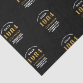 40e verjaardag 1984 Zwart Goud Chique Elegant Tissuepapier (Detail)