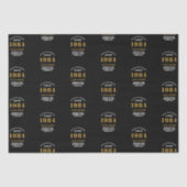 40e verjaardag 1984 Zwart Goud Chique Elegant Tissuepapier (Voorkant)