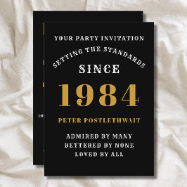 40e verjaardag 1984 zwart goud gepersonaliseerd vo kaart