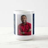 40e Verjaardag 1985 Blauw Goud Naam toevoegen Foto Koffiemok (Center)