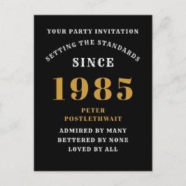 40e verjaardag 1985 Zwart Goud Briefkaart