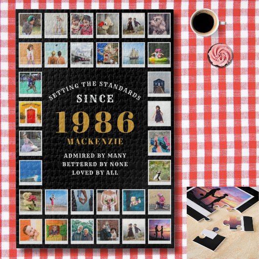 40e verjaardag 1986 familieherinneringen fotocolla legpuzzel
