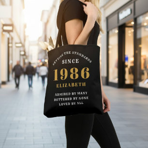 40e verjaardag 1986 Zwart Goud Voor Haar Gepersona Tote Bag