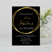 40e verjaardag 40 en fantastisch zwart goud folie uitnodiging (Staand Voorkant)