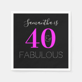 40e Verjaardag 40 Fabulous Gepersonaliseerde Neon  Servet