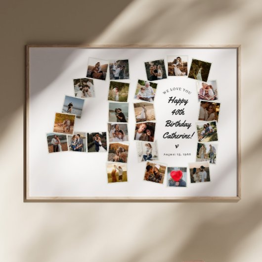 40e verjaardag 40 jaar foto collage poster