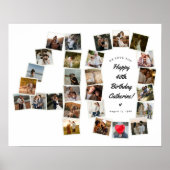 40e verjaardag 40 jaar foto collage poster (Voorkant)