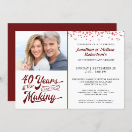 40e verjaardag 40 JAAR IN DE MAKING Ruby Kaart