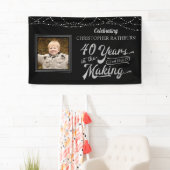 40e verjaardag 40 jaar in de zwarte zilver spandoek (Insitu)