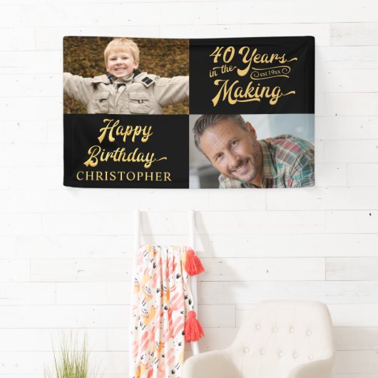 40e verjaardag 40 JAAR IN HET MAKEN VAN RETROSCRIP Spandoek (Insitu)