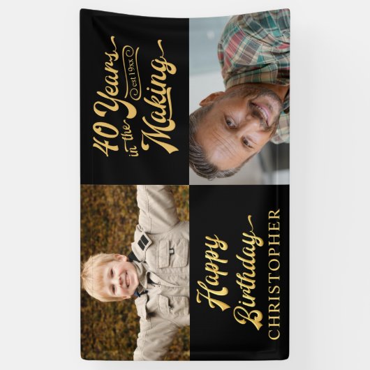 40e verjaardag 40 JAAR IN HET MAKEN VAN RETROSCRIP Spandoek (Verticaal)