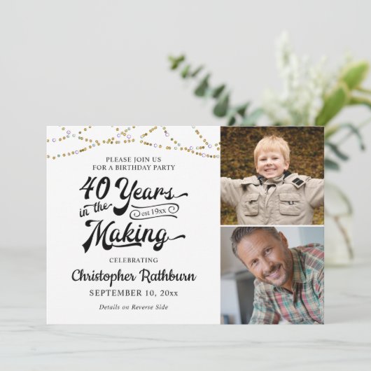 40e verjaardag 40 JAAR IN HET MAKEN van zwart goud Kaart (Staand voorkant)