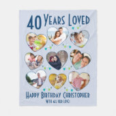 40e verjaardag 40 jaar met aangepaste foto fleece deken (Voorkant)