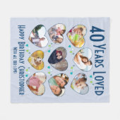 40e verjaardag 40 jaar met aangepaste foto fleece deken (Voorkant (Horizontaal))