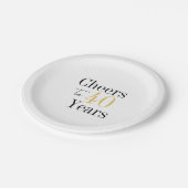 40e verjaardag 40 jaar minimaal zwart goud papieren bordje (Gekanteld)