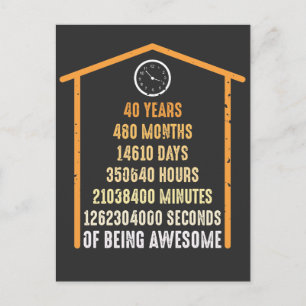 40e verjaardag 40 jaar oud 480 maanden briefkaart