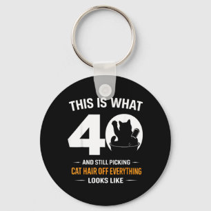 40e verjaardag 40 jaar oud grappige kattenliefhebb sleutelhanger