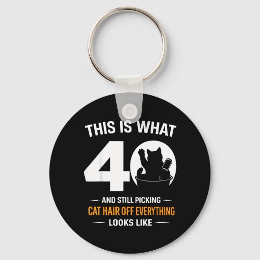 40e verjaardag 40 jaar oud grappige kattenliefhebb sleutelhanger (Voorkant)