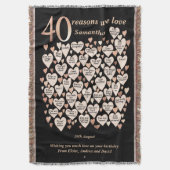 40e verjaardag 40 redenen waarom we van je houden deken (Voorkant Verticaal)