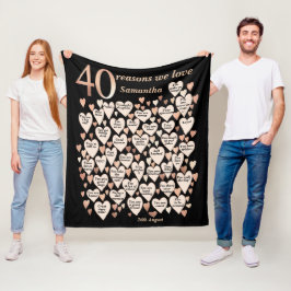 40e verjaardag 40 redenen waarom we van je houden fleece deken