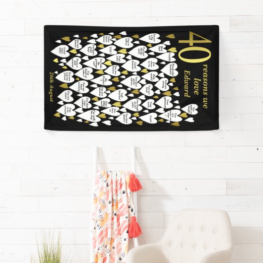 40e verjaardag 40 redenen waarom we van je houden spandoek (Insitu)