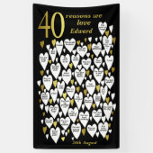 40e verjaardag 40 redenen waarom we van je houden spandoek (Verticaal)