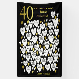 40e verjaardag 40 redenen waarom we van je houden spandoek