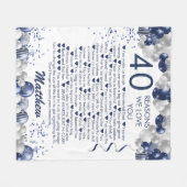 40e verjaardag 40 redenen waarom we van jou blauw  fleece deken (Voorkant (Horizontaal))