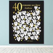40e verjaardag 40 Redenen We Love You Gift Canvas Afdruk (Insitu (Houten vloer))