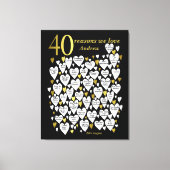 40e verjaardag 40 Redenen We Love You Gift Canvas Afdruk (Voorkant)