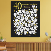 40e verjaardag 40 Redenen We Love You Gift Canvas Afdruk (Insitu (Woonkamer))