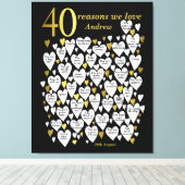 40e verjaardag 40 Redenen We Love You Gift Canvas Afdruk (Insitu (Houten vloer))