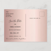 40e verjaardag 40 roos gouden sterren op de datum briefkaart (Achterkant)